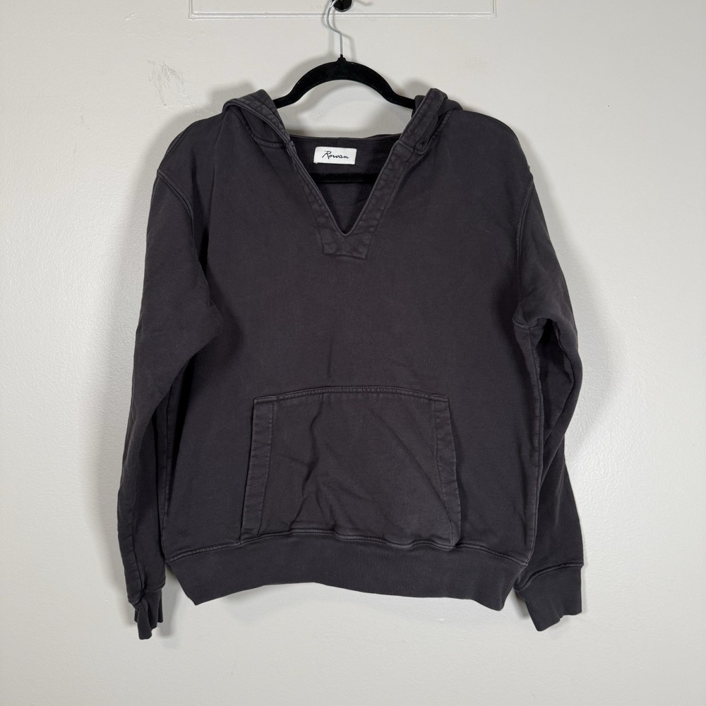 Rowan avery classic terry hoodie womens medium washed black pullover sweatshirt
